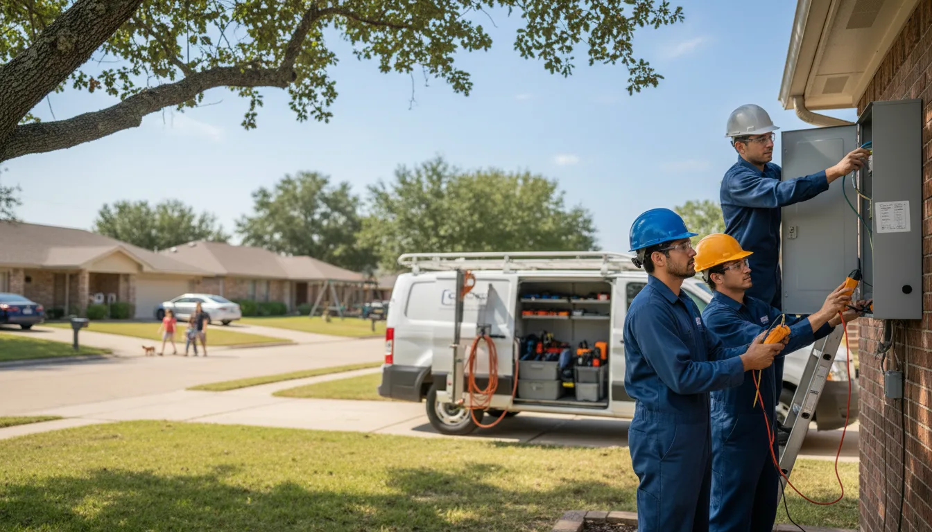 Certified electrician providing emergency electrical services in Ivanhoe, TX